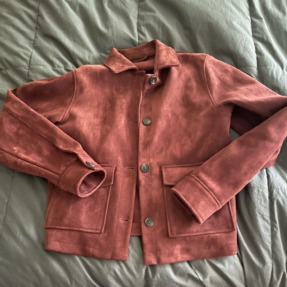 Zara Burgundy faux leatherJacket